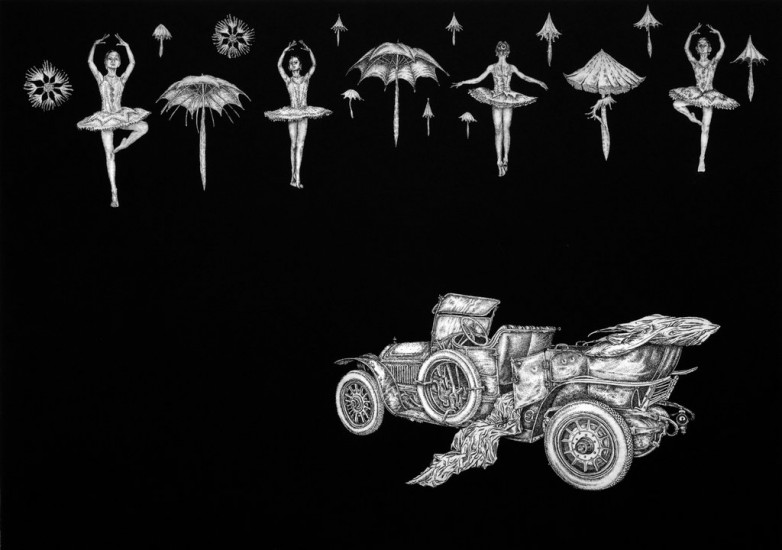 Pryncypia kryształowych ścieżek | akwaforta, akwatinta | 94×67 cm | 2014